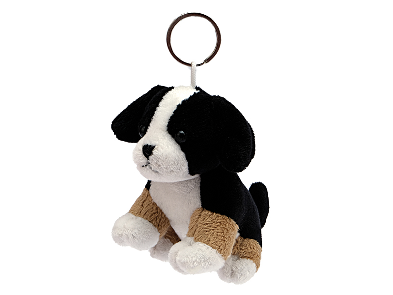 Berner Sennenhund aus Plüsch mit Schlüsselanhänger, 6x9x10cm   