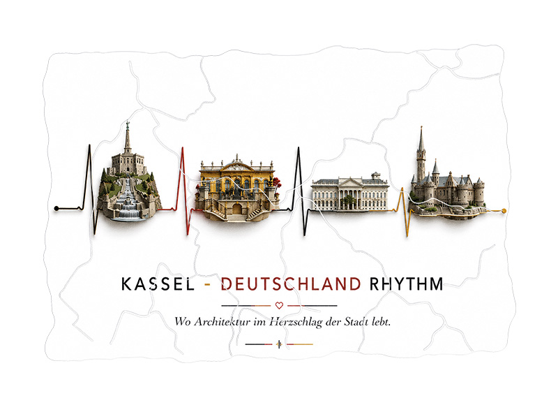 Magnete souvenir fotografico Kassel in plastica 8x