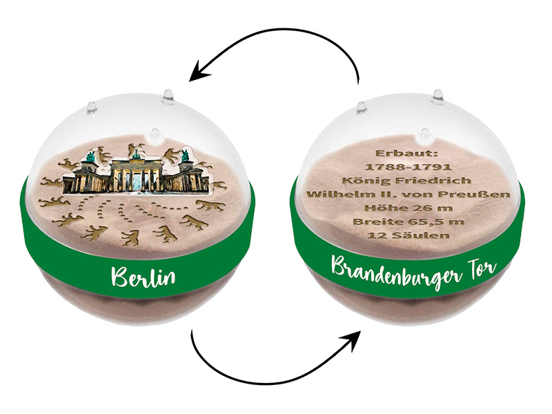 Magic sand globe Brandenburg gate Ø7,5cm