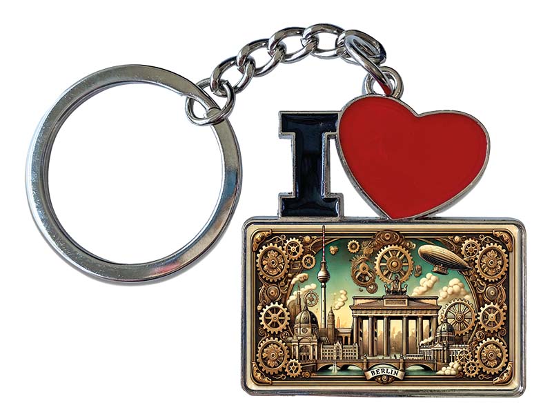 Souvenir Schlüsselanhänger aus Metall "I Love" Berlin 11x4cm    Souvenir Schlüsselanhänger aus Metall "I Love" Berlin 11x4cm