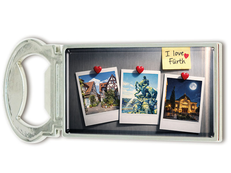 Magnete apribottiglie souvenir Fürth in metallo 3x