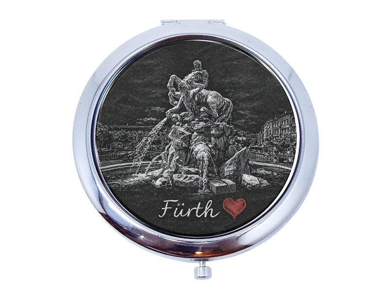 Souvenir metal pocket mirror Fürth Ø7cm