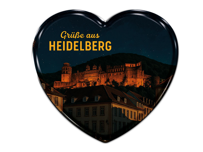 Souvenir Foto Magnet Herz Heidelberg 6,5x6cm