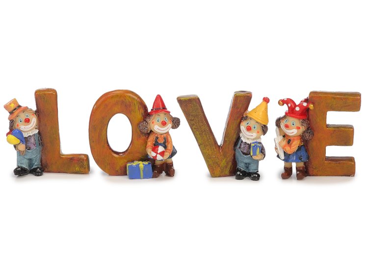 17372 Poly Buchstaben L O V E mit Clown