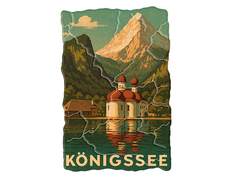 Souvenir Foto Kunststoff Magnet Königssee 8x5cm Souvenir Foto Kunststoff Magnet Königssee 8x5cm