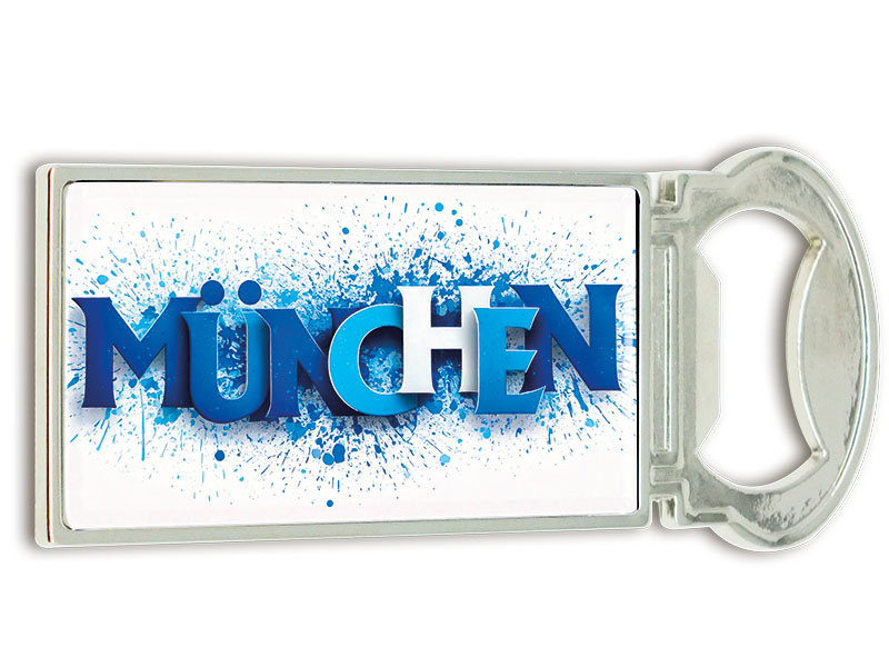 Souvenir Magnet Kapselheber aus Metall München 3x9cm