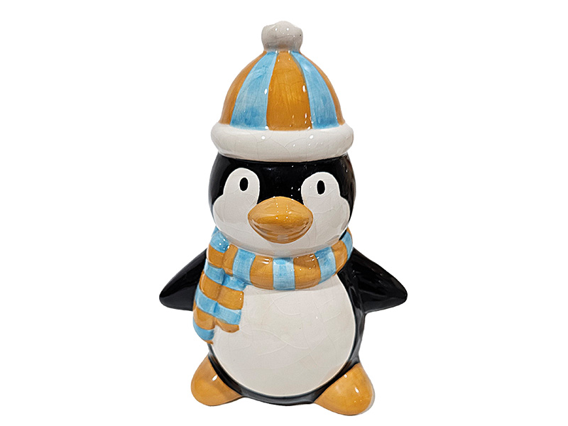 Porcelain money box penguin 12x8x8cm   