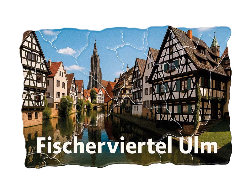Souvenir Foto Kunststoff Magnet Ulm 8x5cm