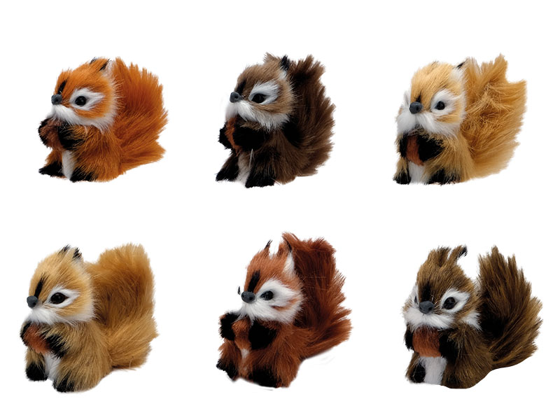 Deko Eichhörnchen mit Kunstfell 5x3x4cm    Deko Eichhörnchen mit Kunstfell 5x3x4cm