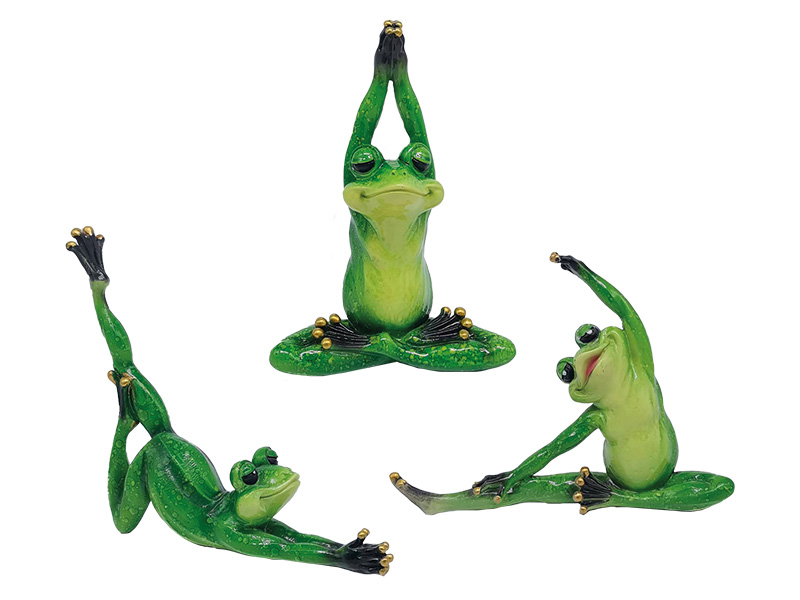 Yoga Frosch aus Poly 18x4x18cm   