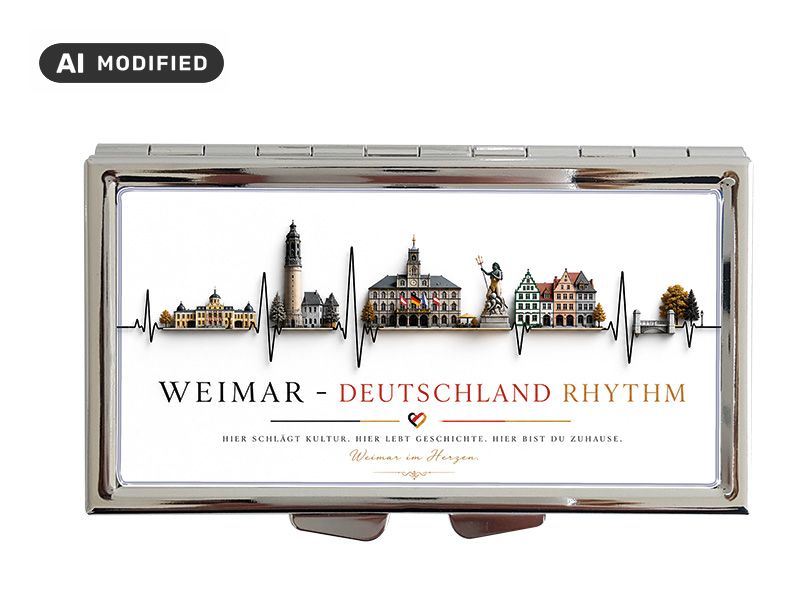 Souvenir Pillendose Weimar aus Metall 8,5x4,5cm
