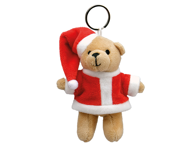 Plush christmas bear 8x3x11cm, with keychain