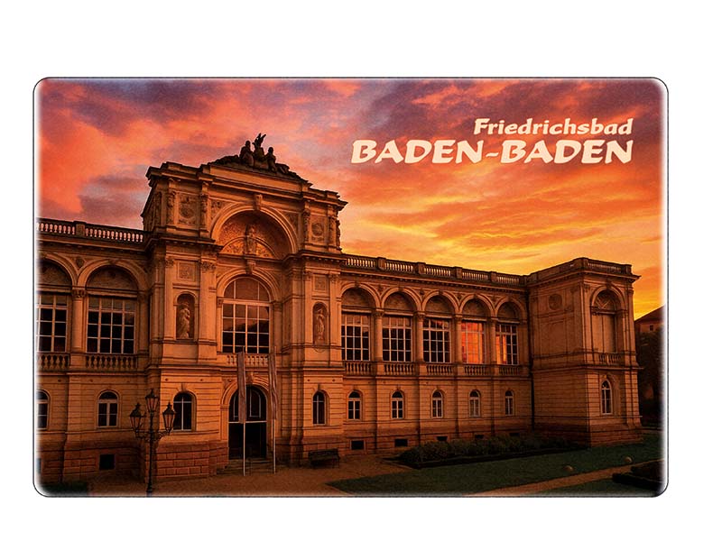 Souvenir Foto Magnet Baden-Baden aus Steingut 6x4,5cm