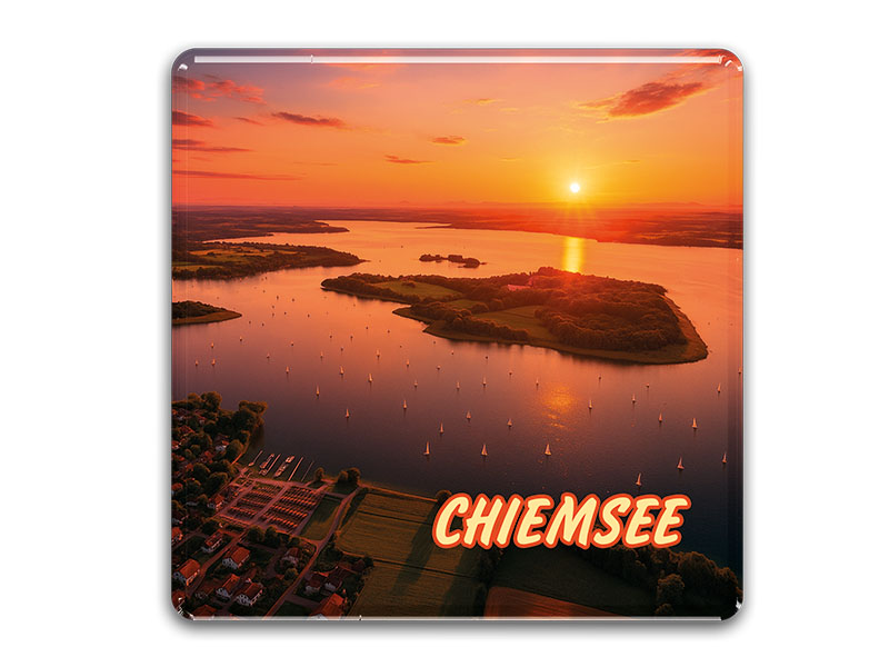 Souvenir Foto Magnet quadratisch Chiemsee 6,5x6,5cm