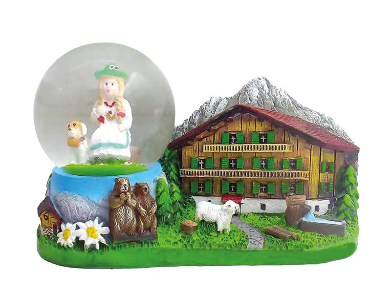 Glitzerkugel Bayern auf Sockel 11x4,5x6cm   