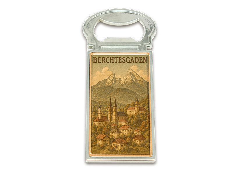 Souvenir Magnet Kapselheber aus Metall Berchtesgaden 3x9cm