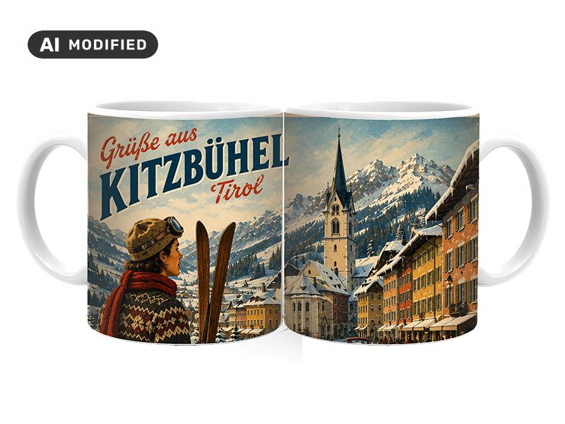 Souvenir Foto Tasse Kitzbühel aus Keramik Ø8x9,5cm