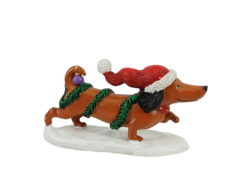 18129 Poly Dackel mit Girlande