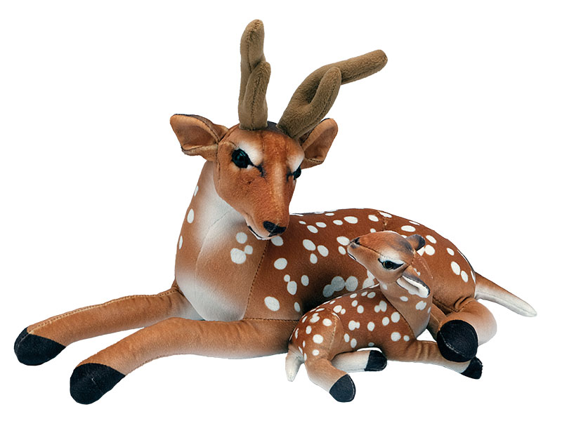 Plush deer with fawn 50x25x35cm