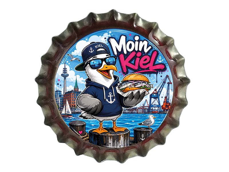 Souvenir Kronkorken Magnet Kiel Ø3cm