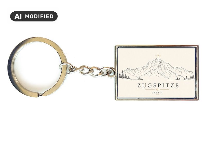 Souvenir Schlüsselanhänger Zugspitze aus Metall 10x3cm