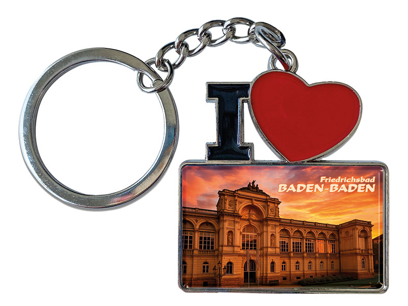 Souvenir Schlüsselanhänger Baden-Baden aus Metall 11x4cm
