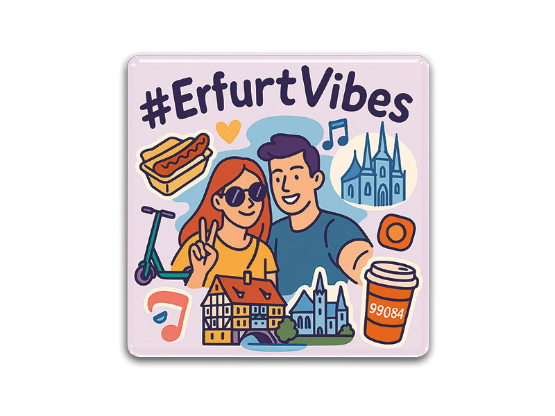 Souvenir Foto Magnet Erfurt 3,5x3,5cm