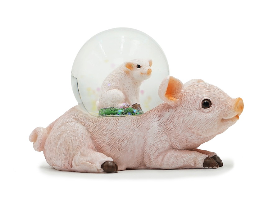 17777 Poly Schwein m. Glitzerkugel