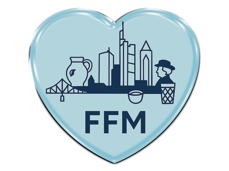 Souvenir Photo magnet heart Frankfurt 6,5x6cm