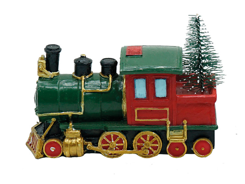 Poly Christmas locomotive 10,5x4,5x7cm