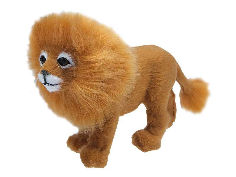 Deko Löwe mit Kunstfell, 14x5x8cm    Deko Löwe mit Kunstfell, 14x5x8cm