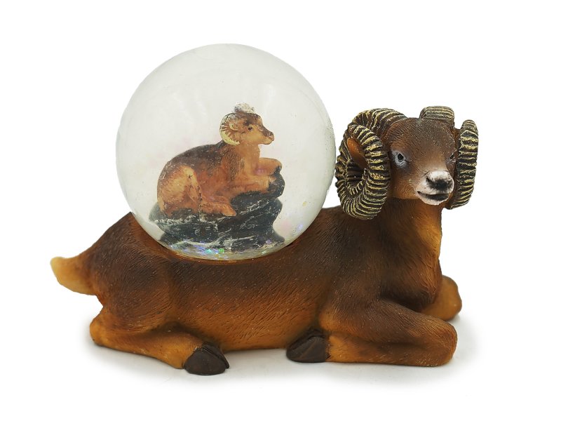 17540 Poly Widder mit Widder Glitzerkugel