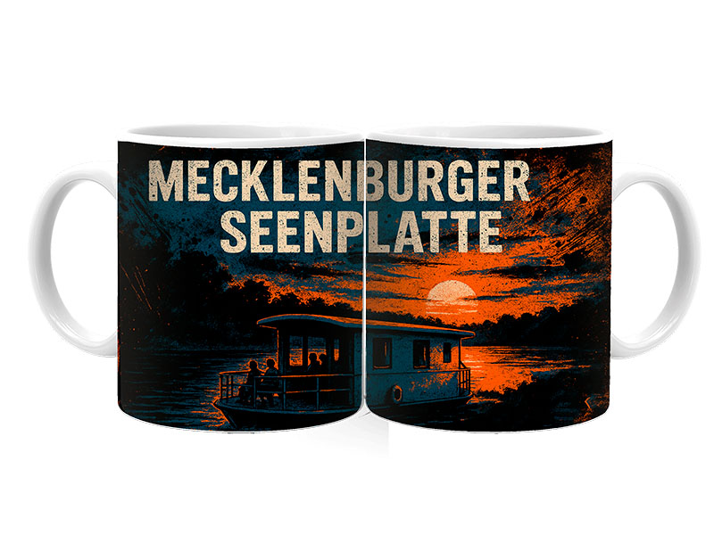 Souvenir Foto Keramik Tasse Seenplatte Ø8x9,5cm