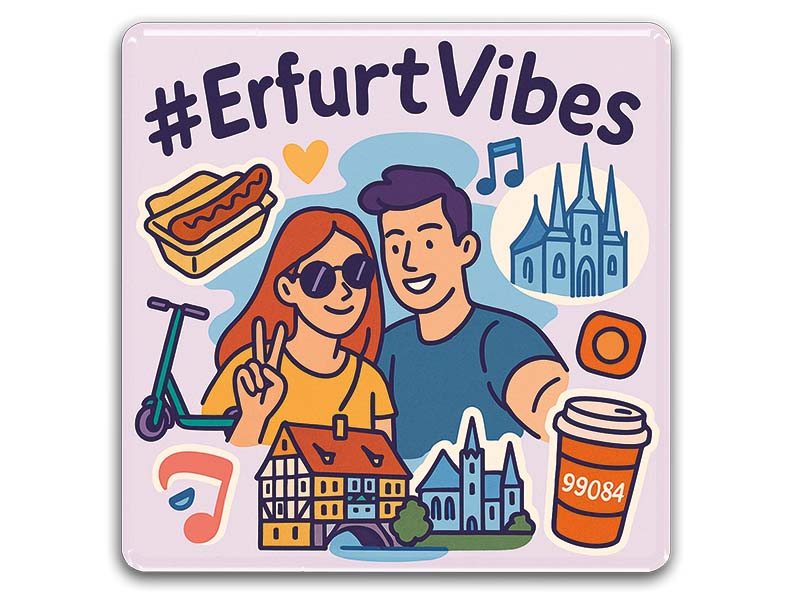 Souvenir Foto Magnet Erfurt 8x8cm