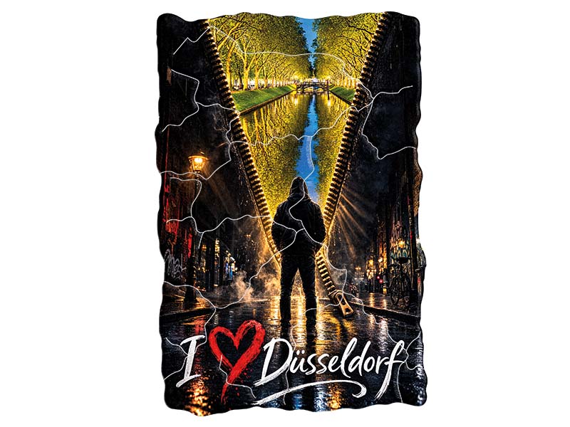 Souvenir Foto Magnet Düsseldorf aus Kunststoff 8x5cm