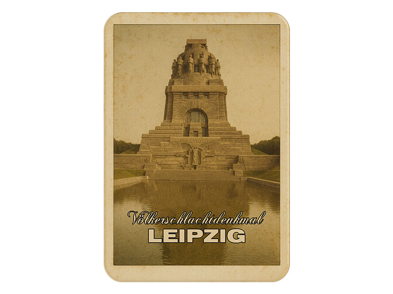 Souvenir Foto Kunststoff Magnet Leipzig 8x5cm