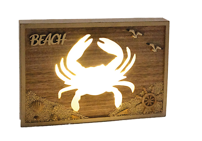 Wooden picture crab 31x3,5x21cm
