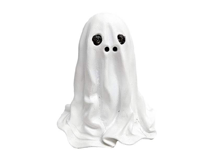 Gespenst aus Poly mit leuchtenden Augen 12x11x12,5cm    Gespenst aus Poly mit leuchtenden Augen 12x11x12,5cm