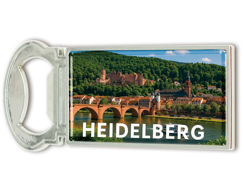 Souvenir Magnet Kapselheber aus Metall Heidelberg 3x9cm