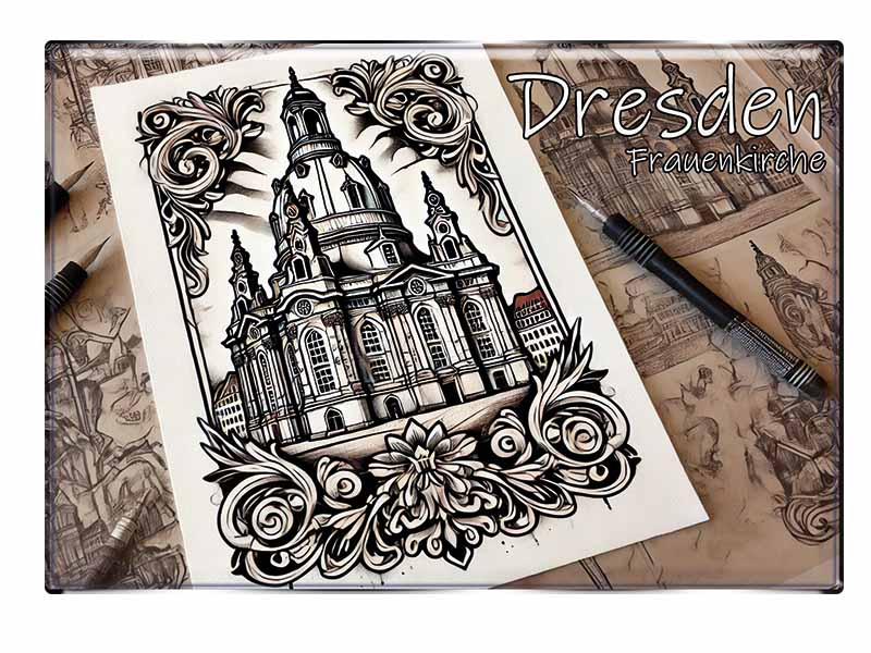 Souvenir Foto Magnet rechteckig Dresden 8x5,5cm