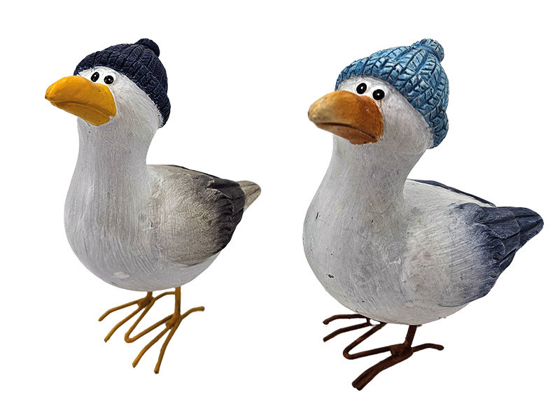 Möwe mit Mütze  aus Poly 13x7x15,5cm   
