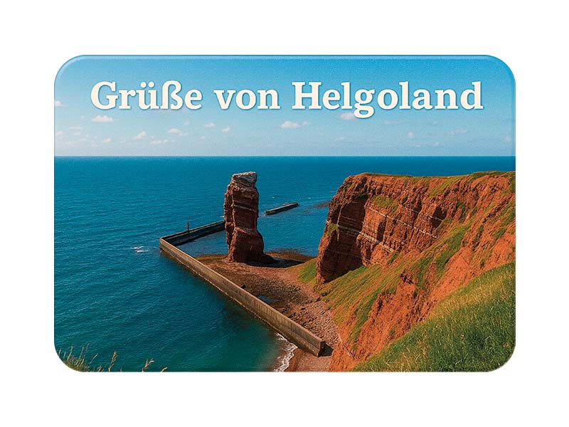 Souvenir Foto Kunststoff Magnet Helgoland 8x5cm
