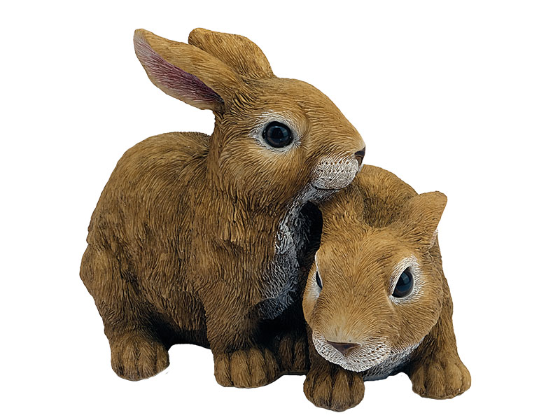 Poly rabbit pair 24x17x17,5cm