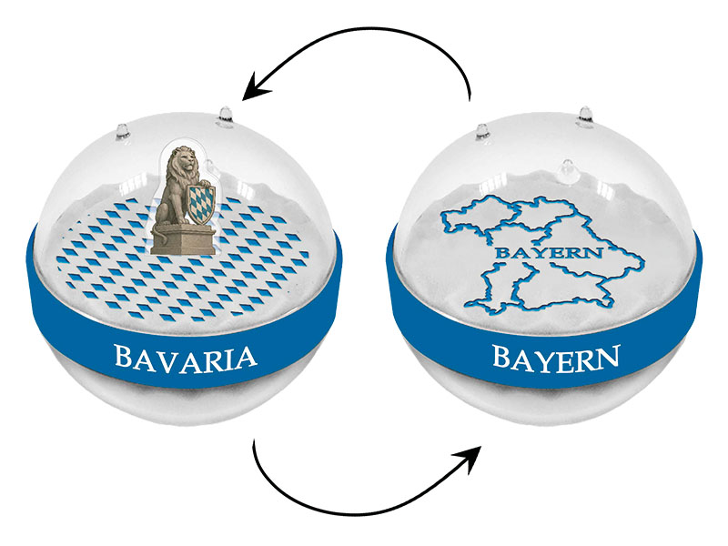 Magic sand globe bavarian lion Ø7,5cm