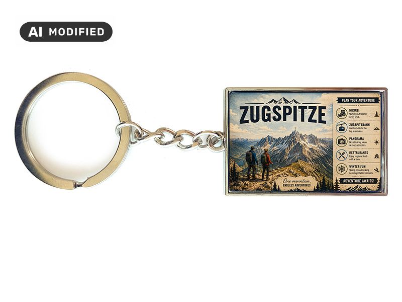Souvenir metal keychain Zugspitze 10x3cm