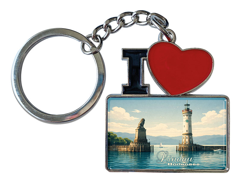 Souvenir Schlüsselanhänger Lindau aus Metall 11x4cm