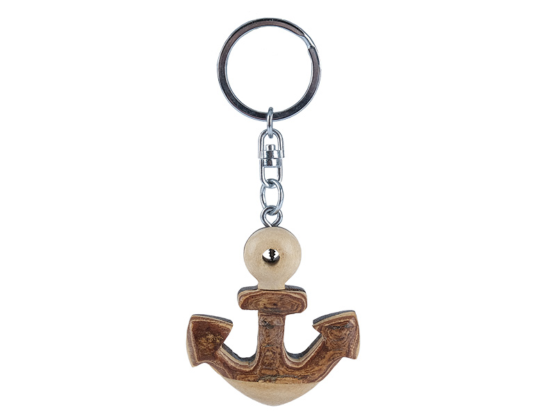 Wooden anchor 4,5x1x5cm, with keychain