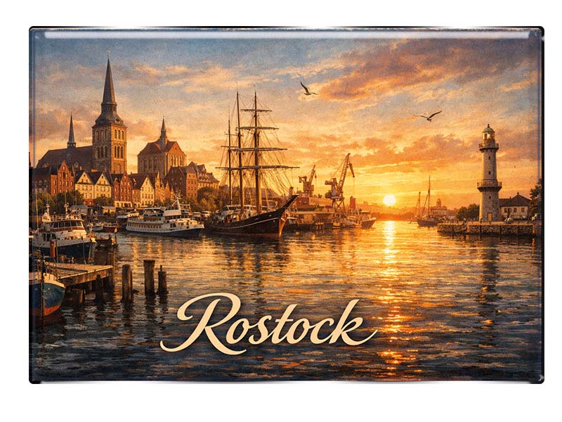 Souvenir Foto Magnet Rostock 8x5,5cm