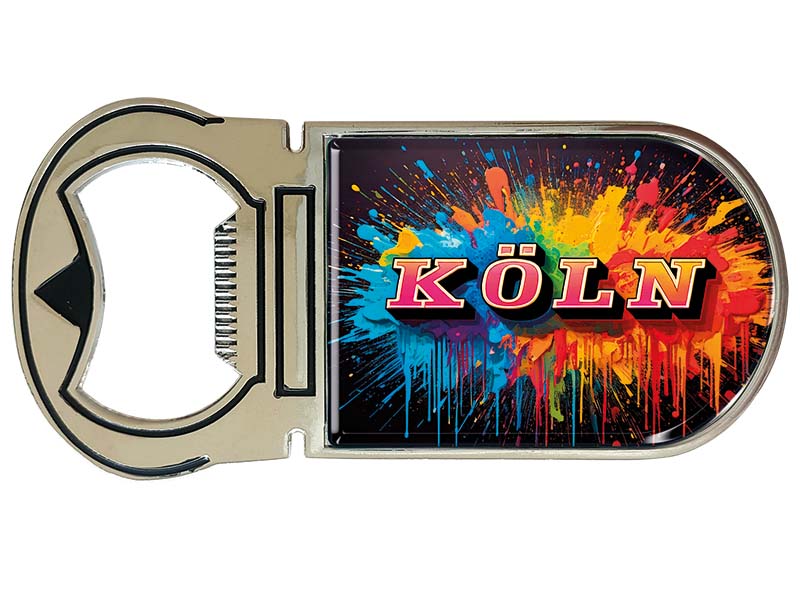 Souvenir Magnet Kapselheber aus Metall Koeln 4x9cm