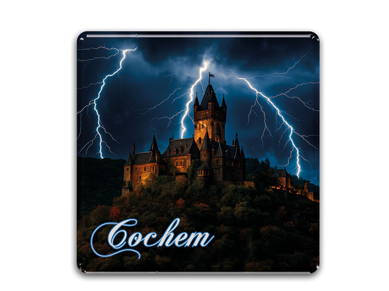 Souvenir Foto Magnet quadratisch Cochem 6,5x6,5cm